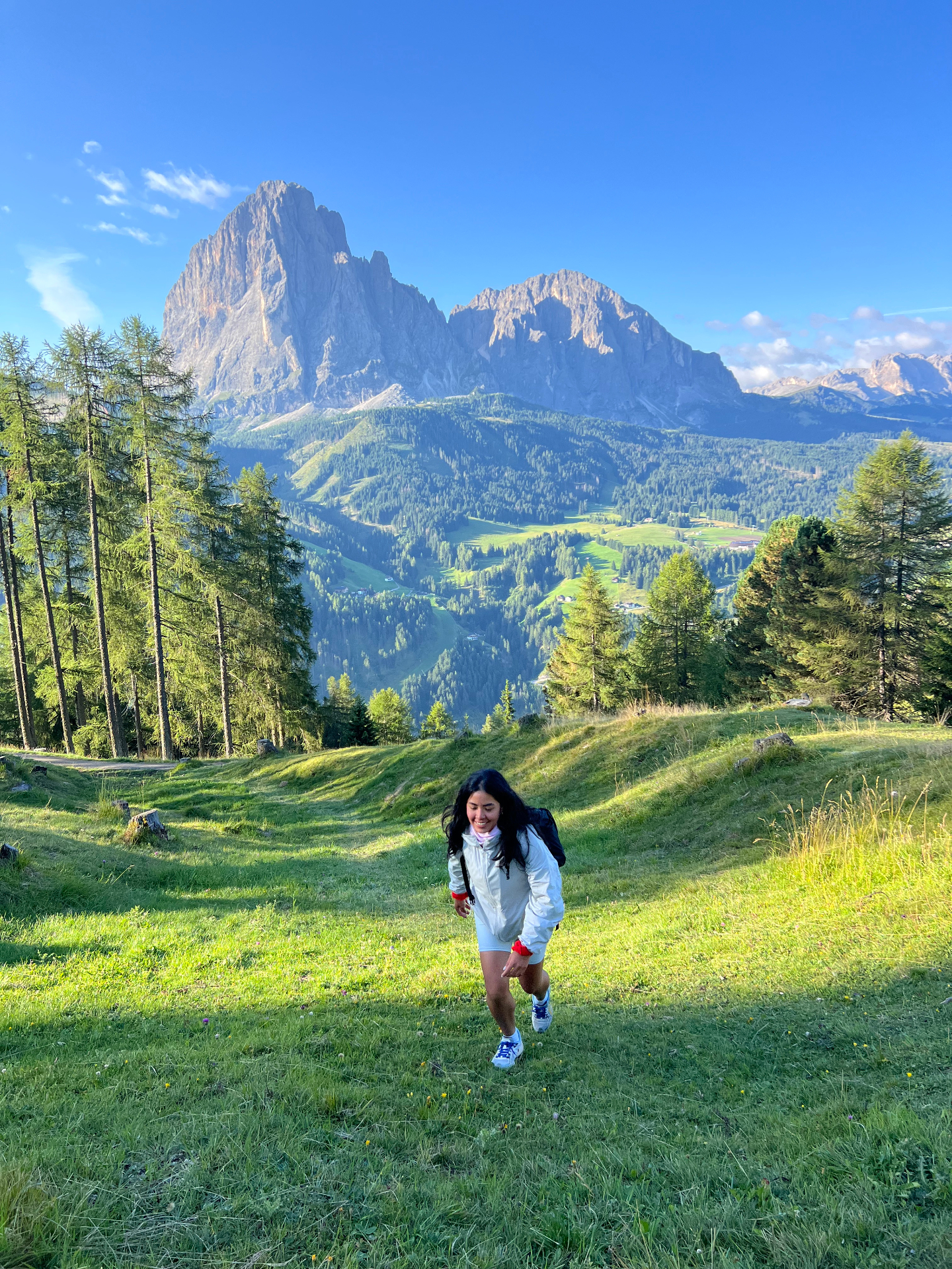 Girls hiking together in nature near Barcelona